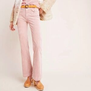 Anthropologie Pilcro Light Pink Corduroy Wide Leg Pants Size 25
